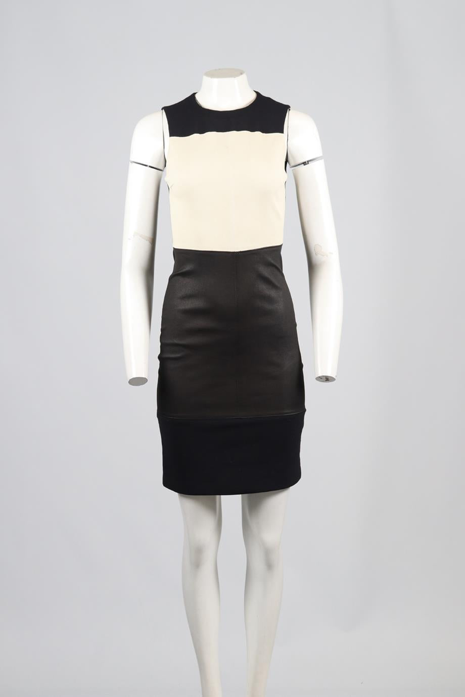 A.L.C. COTTON AND LEATHER MINI DRESS US 4 UK 8