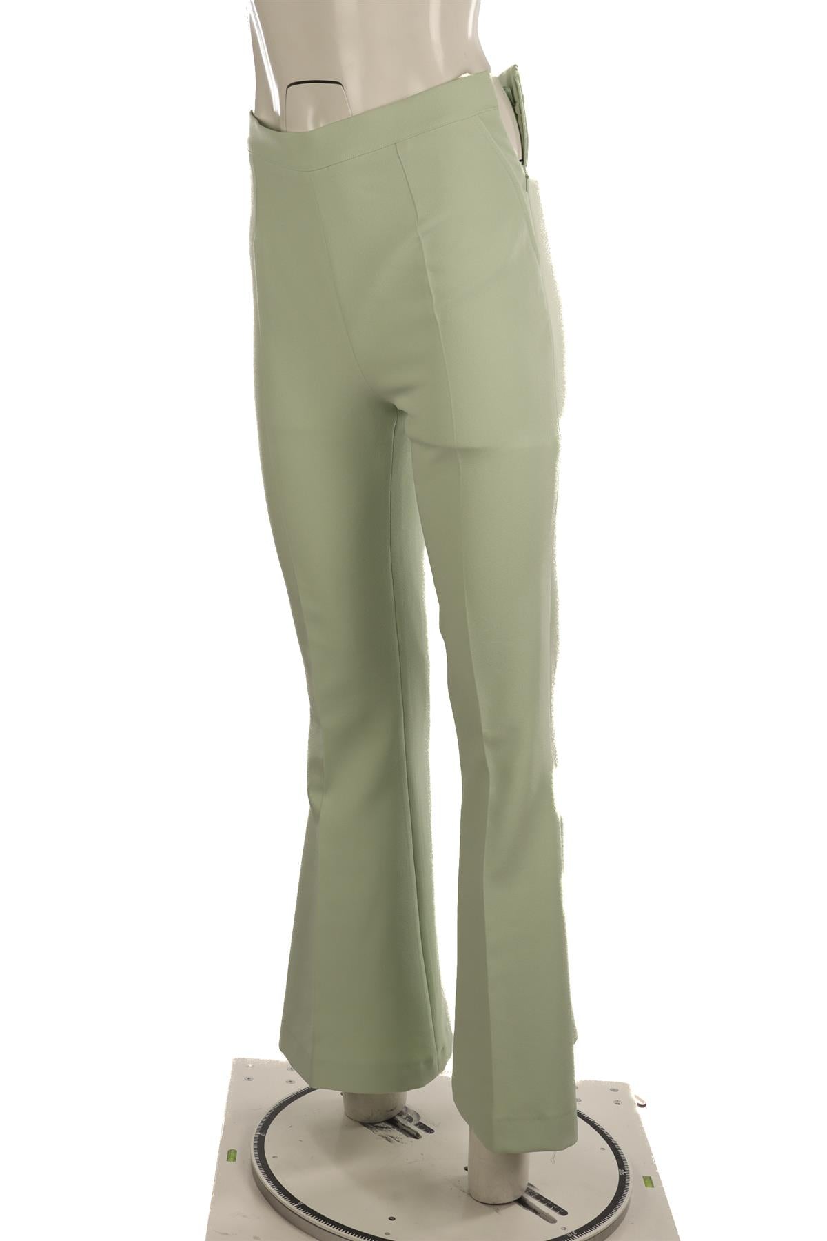 SAFIYAA GREEN CREPE FLARED PANTS FR 38 UK 10