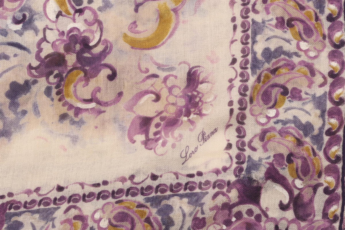 LORO PIANA PURPLE CASHMERE SCARF