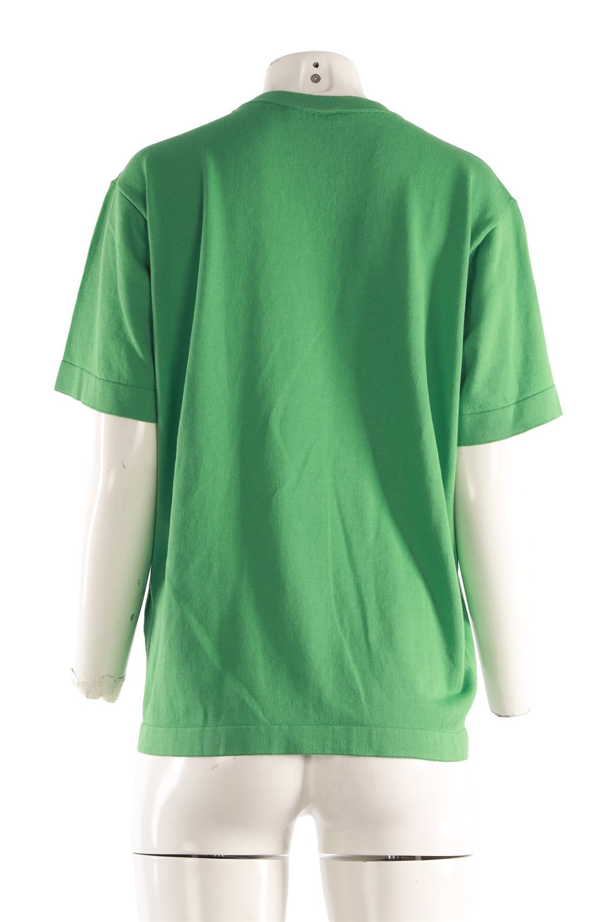 &DAUGHTER GREEN COTTON T-SHIRT XSMALL