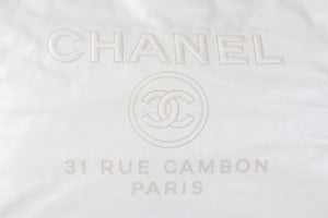 CHANEL ECRU 2016-2017 DEAUVILLE MEDIUM LEATHER TOTE BAG