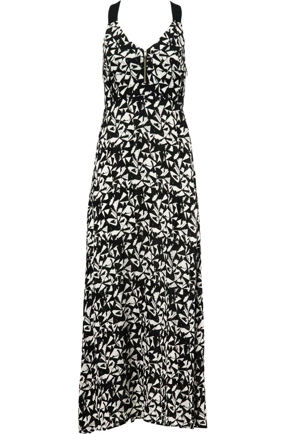 A.L.C. PRINTED SILK CREPE DE CHINE MAXI DRESS US 4 UK 8