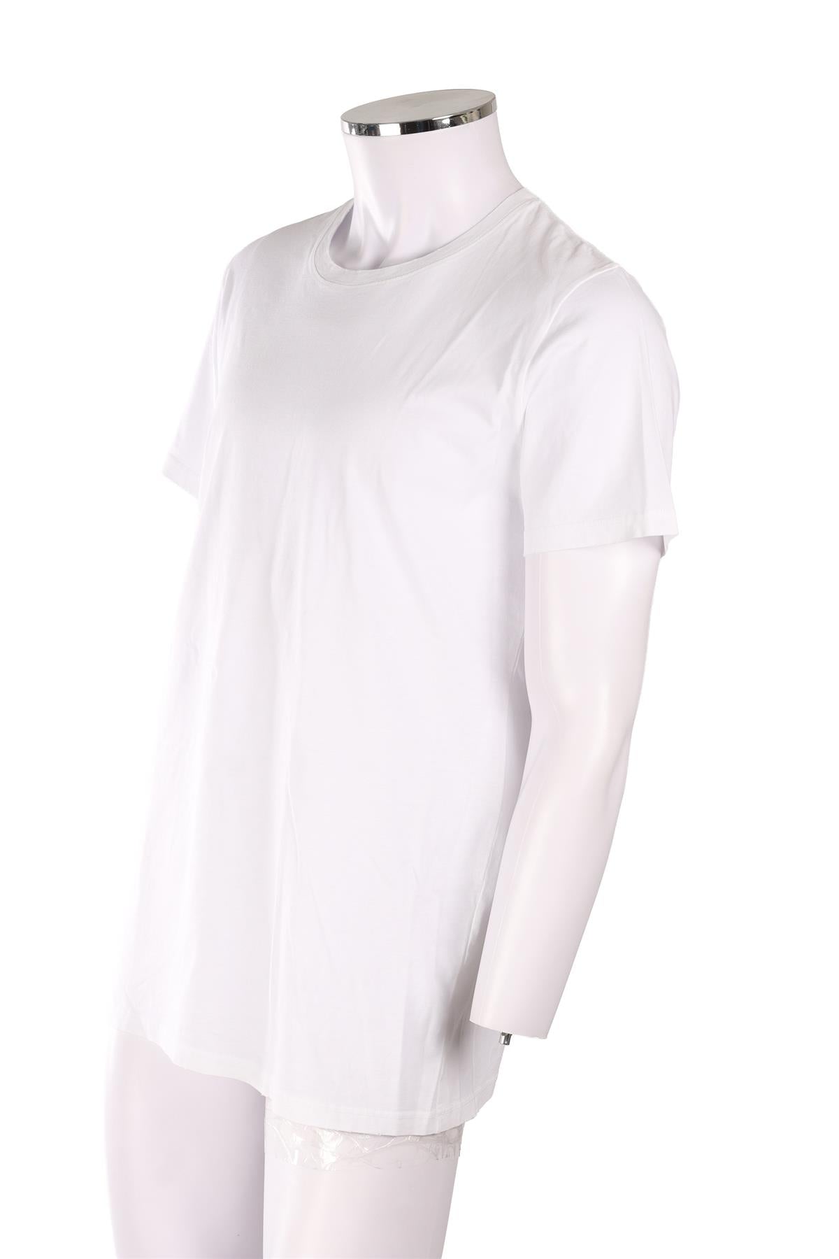 BALMAIN WHITE MEN'S COTTON T-SHIRT LARGE