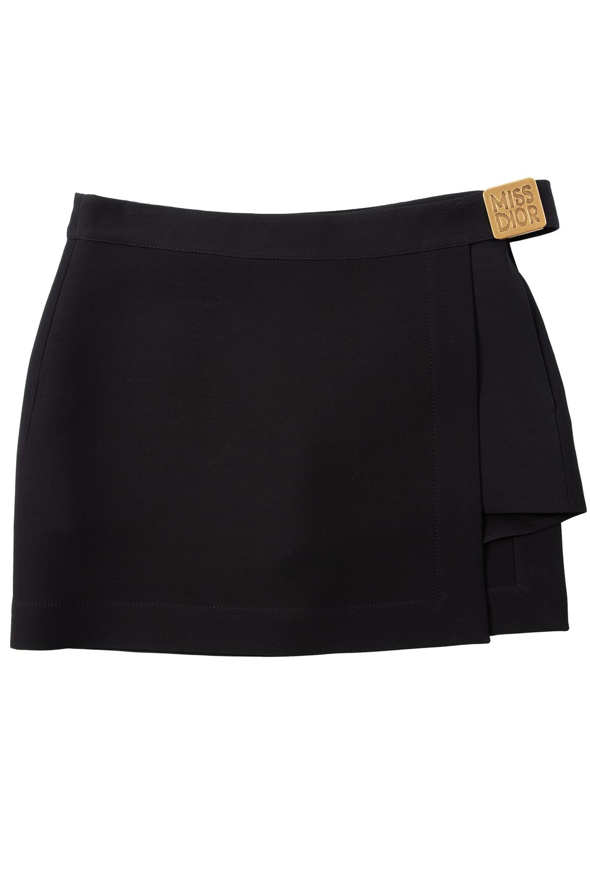 CHRISTIAN DIOR BLACK MISS DIOR WOOL MINI SKORT FR 38 UK 10