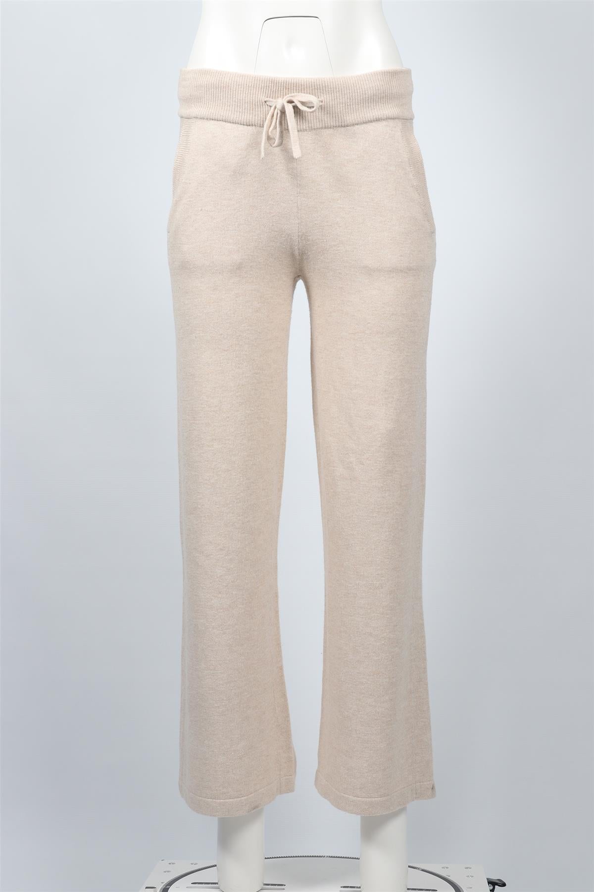 EBERJEY BEIGE COTTON WIDE LEG PANTS XSMALL
