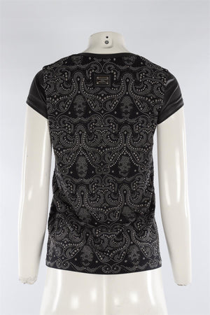 PHILIPP PLEIN BLACK COTTON T-SHIRT SMALL