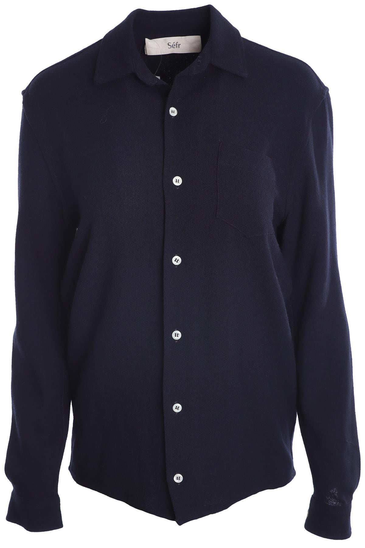 SEFR BLUE MEN'S WOOL SHIRT XSMALL