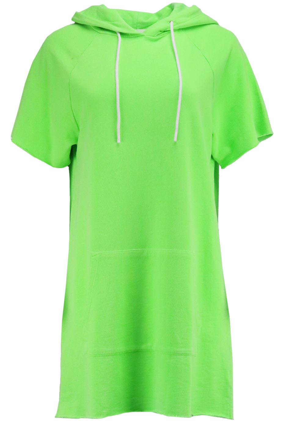 COTTON CITIZEN HOODED COTTON TERRY MINI DRESS MEDIUM