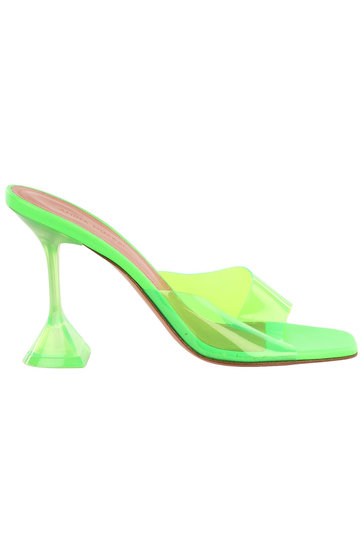 AMINA MUADDI GREEN LEATHER MULES EU 38 UK 5