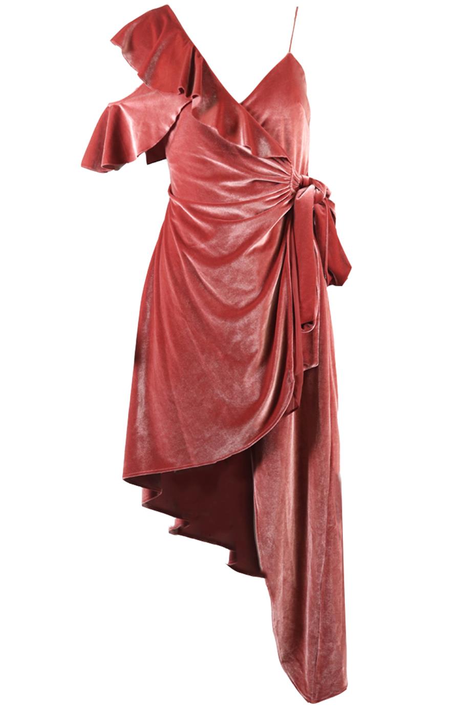 SELF-PORTRAIT VELVET MINI WRAP DRESS UK 12