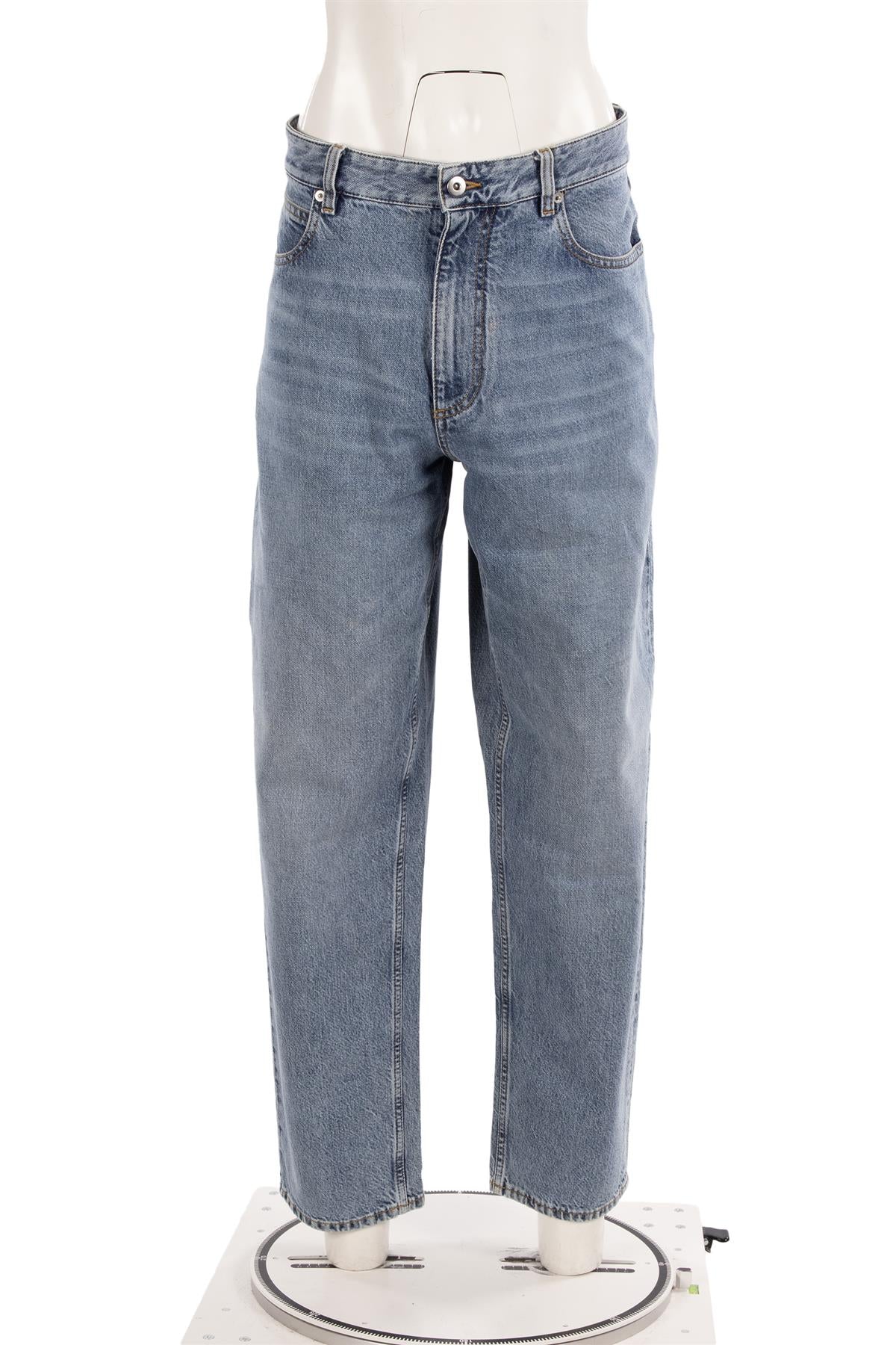 BOTTEGA VENETA BLUE HIGH RISE TAPERED JEANS IT 42 UK 10