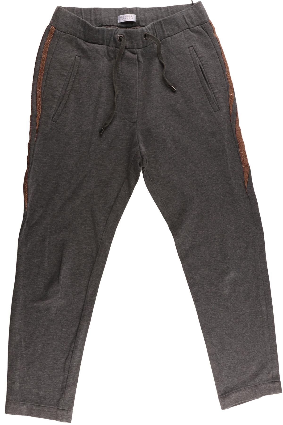 BRUNELLO CUCINELLI GREY COTTON TRACK PANTS IT 38 UK 6