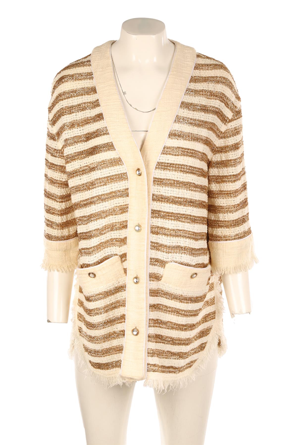 ALESSANDRA RICH GOLD COTTON JACKET IT 40 UK 8