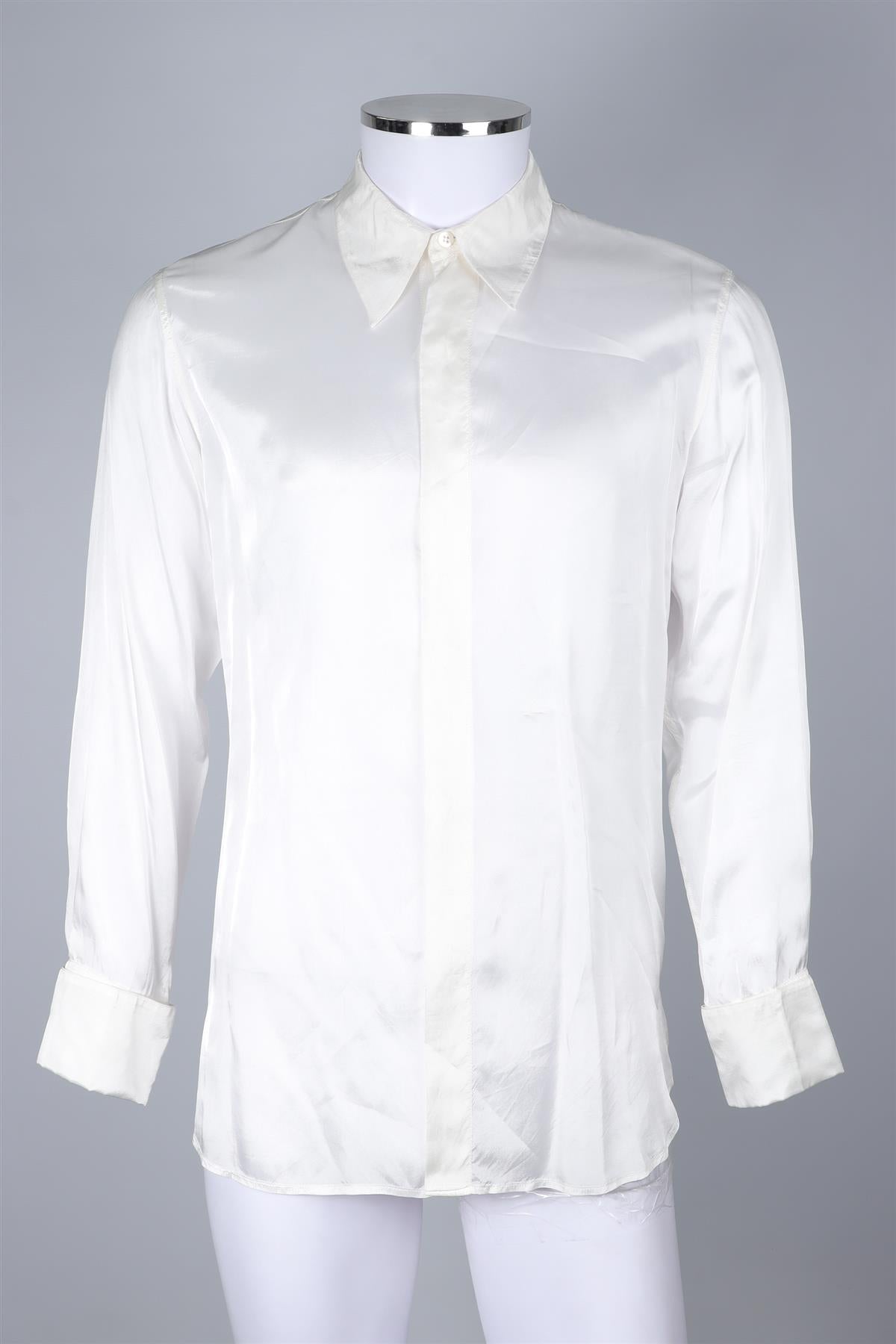 DRIES VAN NOTEN WHITE MEN'S TWILL SHIRT IT 46 UK/US CHEST 36