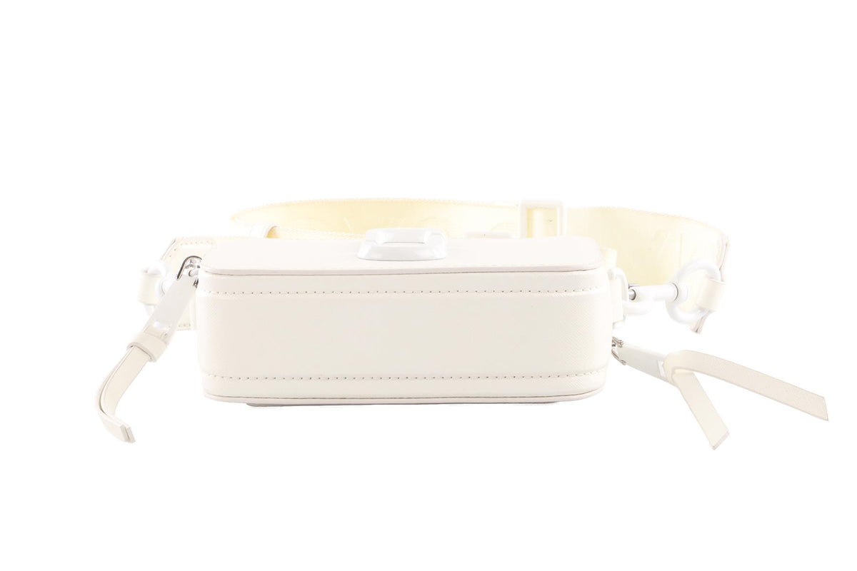 MARC JACOBS WHITE SNAPSHOT LEATHER SHOULDER BAG