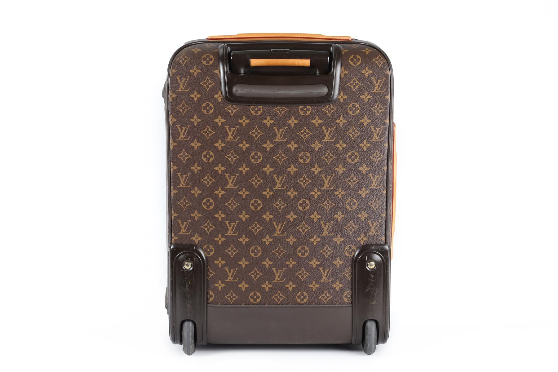 LOUIS VUITTON BROWN 2013 PEGASE LEGERE 55 MONOGRAM COATED CANVAS SUITCASE