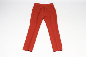 ROSETTA GETTY RED CREPE STRAIGHT LEG PANTS US 2 UK 6