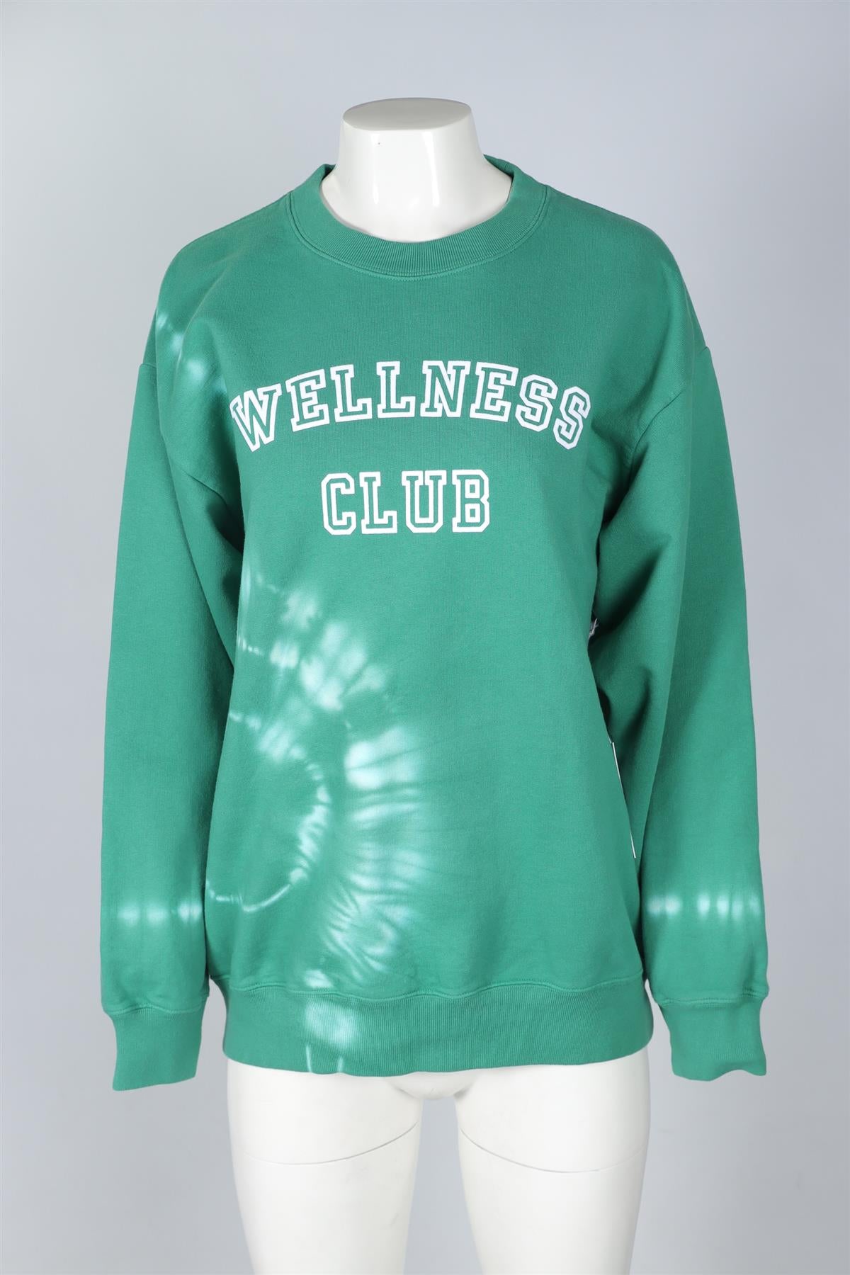 SPORTY & RICH GREEN COTTON SWEATSHIRT MEDIUM