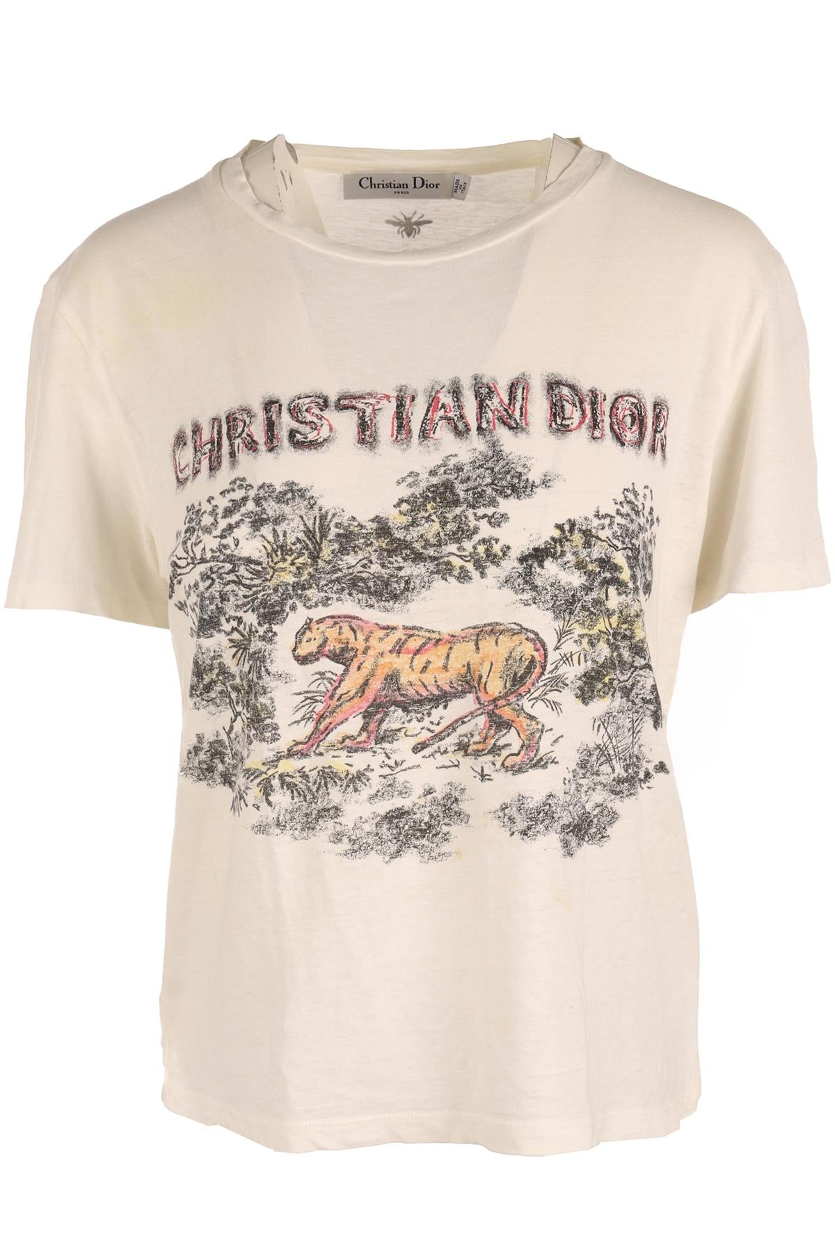 CHRISTIAN DIOR WHITE COTTON T-SHIRT LARGE