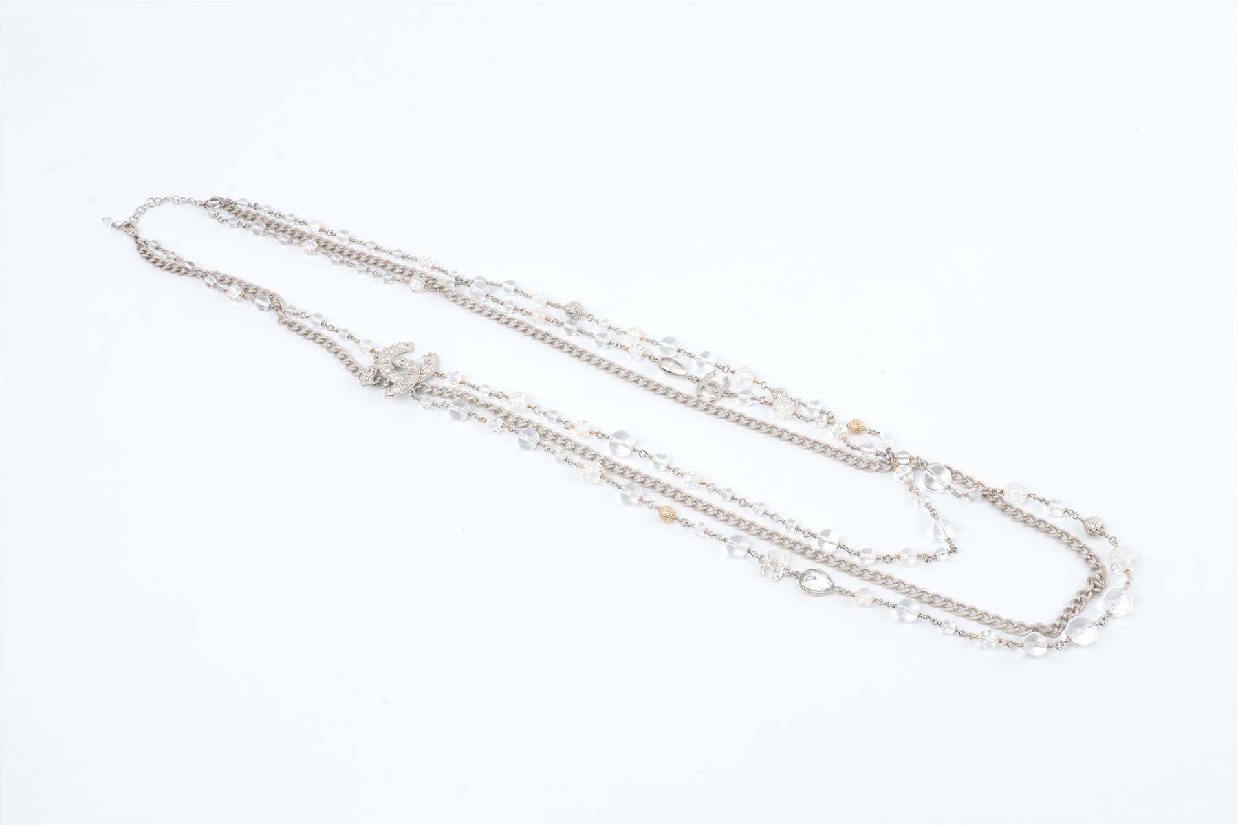 CHANEL SILVER 2015 CC CHAIN NECKLACE