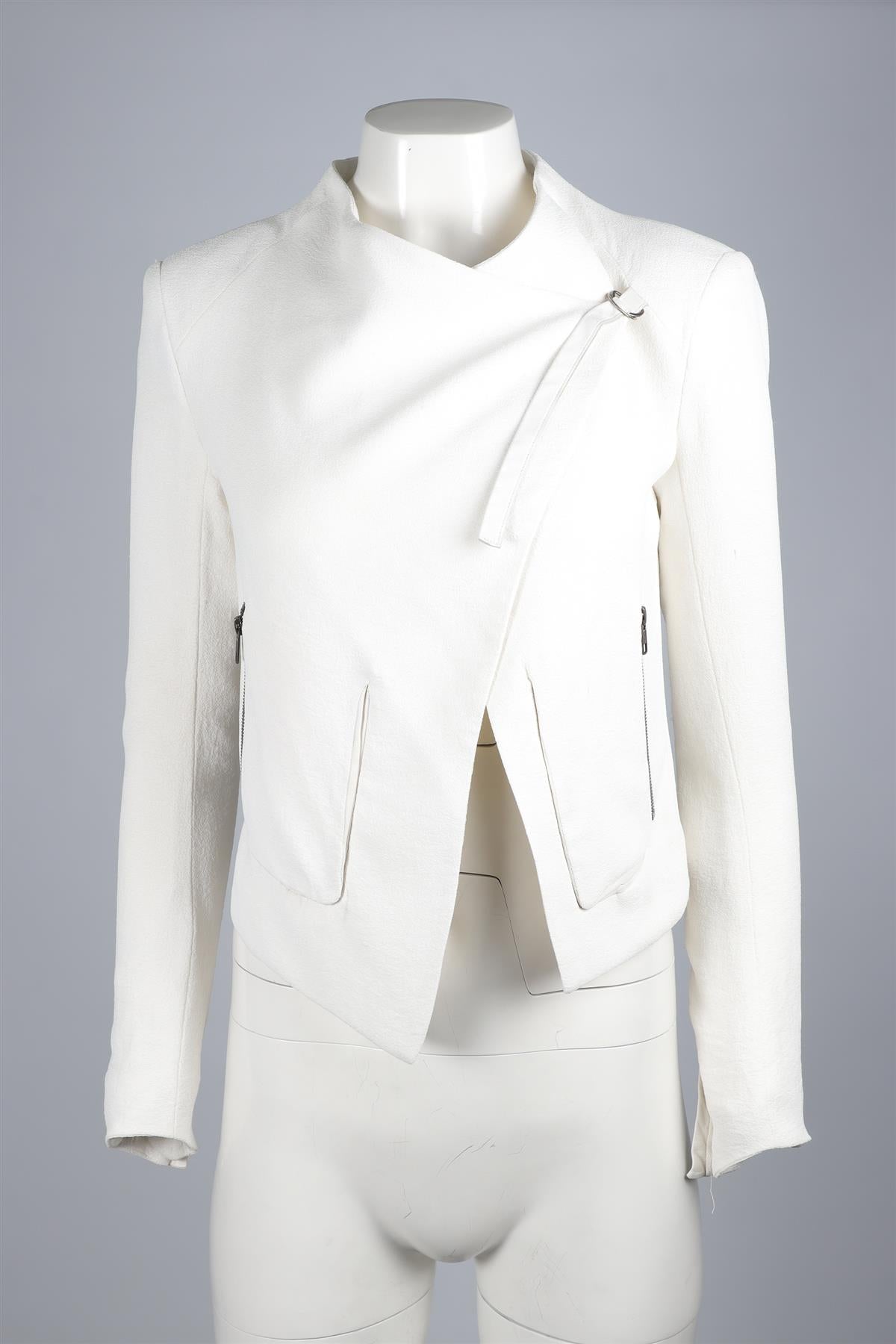 HELMUT LANG WHITE WOVEN JACKET UK 6