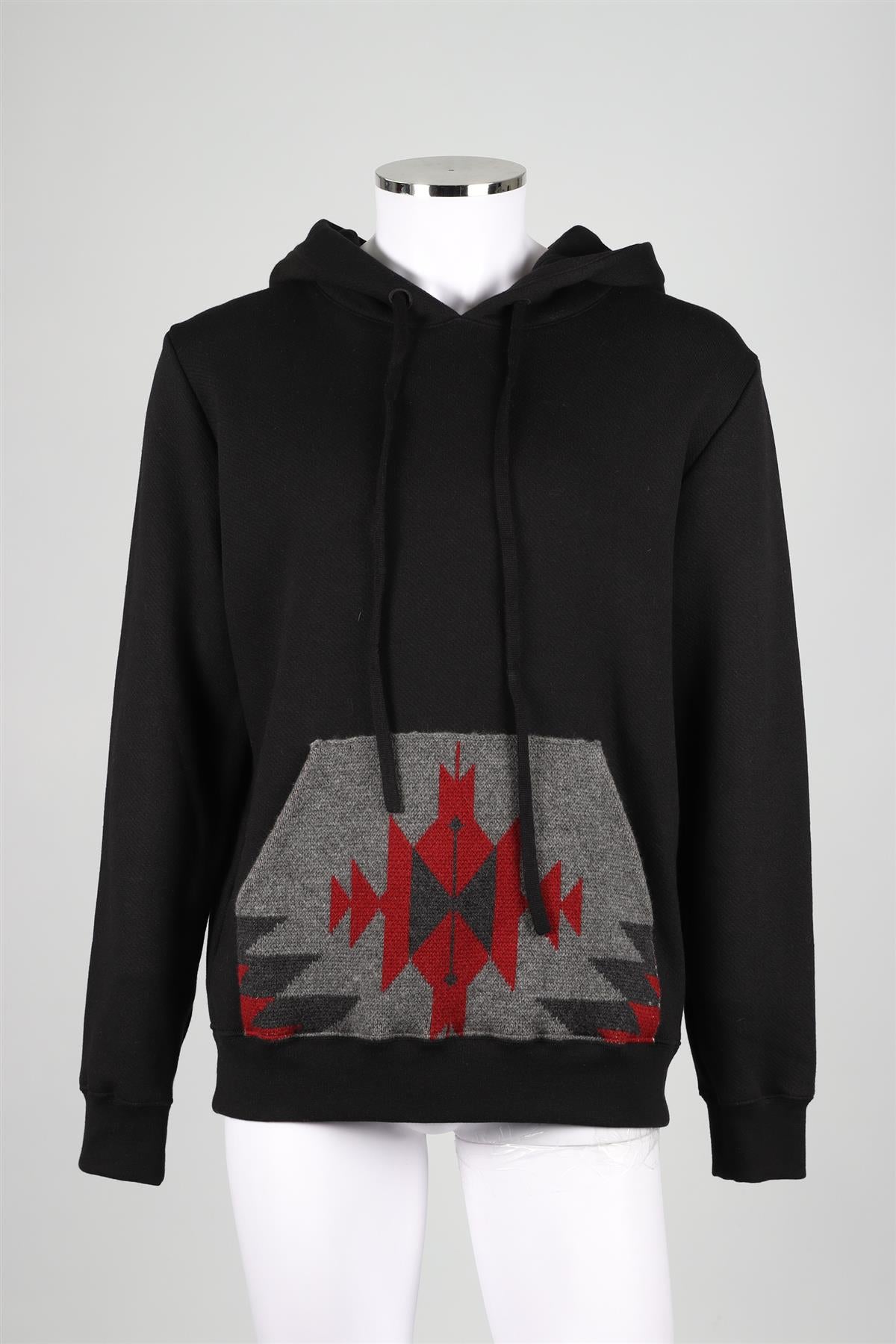 ALANUI BLACK CASHMERE BLEND HOODIE LARGE