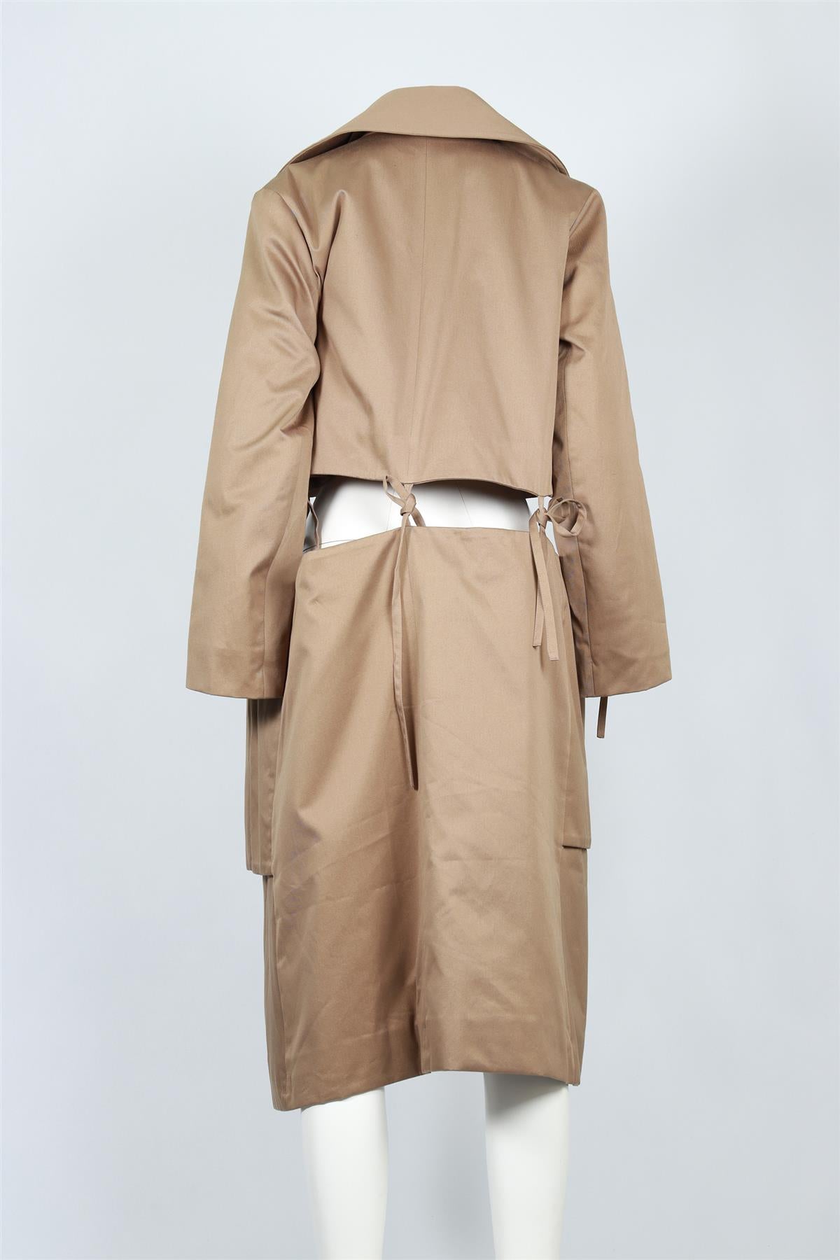 EUDON CHOI BROWN COTTON COAT SMALL