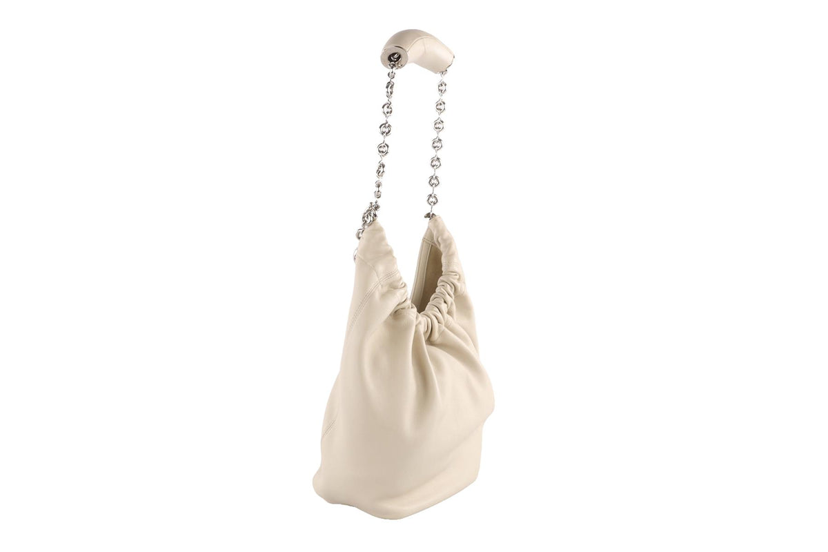 LOEWE ECRU SQUEEZE SMALL LEATHER SHOULDER BAG