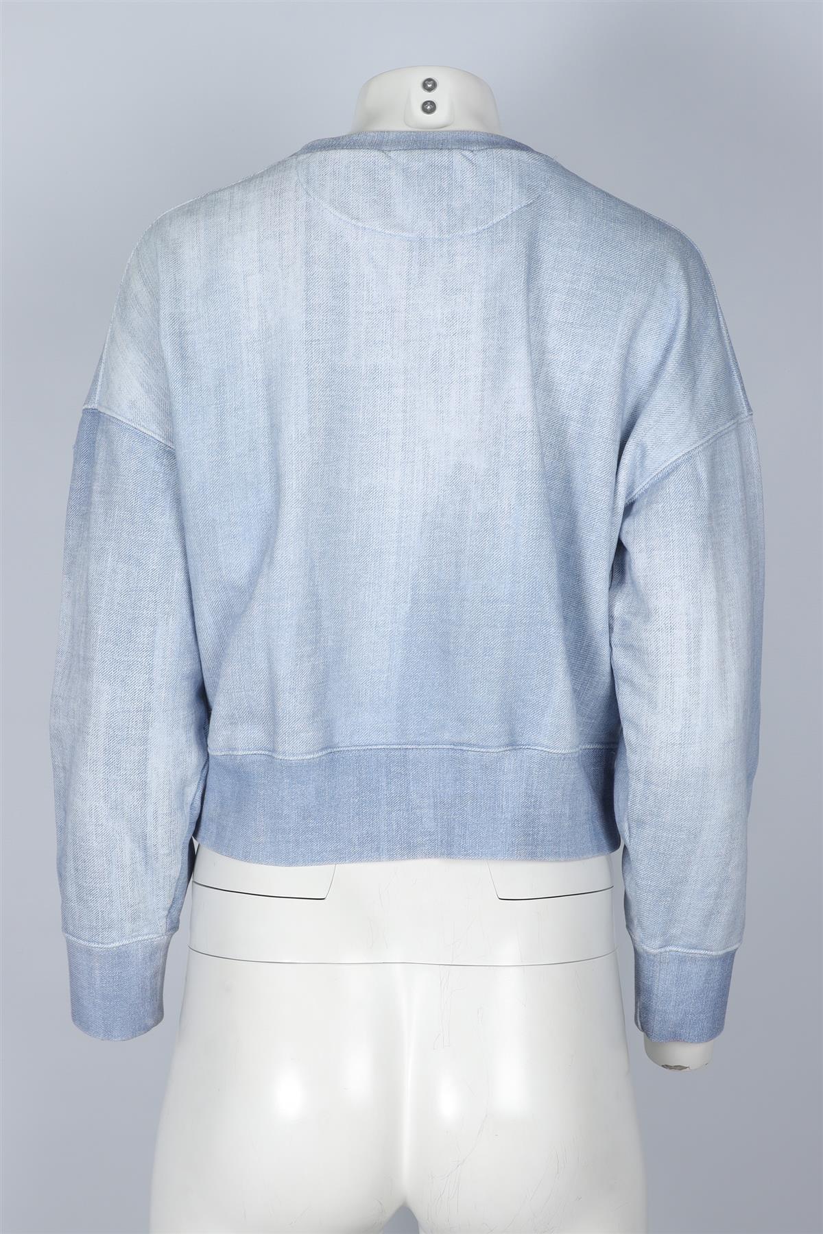 ERMANNO SCERVINO BLUE COTTON SWEATSHIRT SMALL