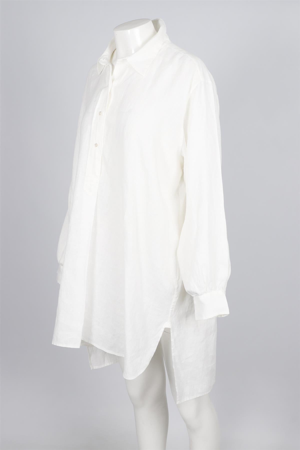 DOEN WHITE LINEN DRESS LARGE