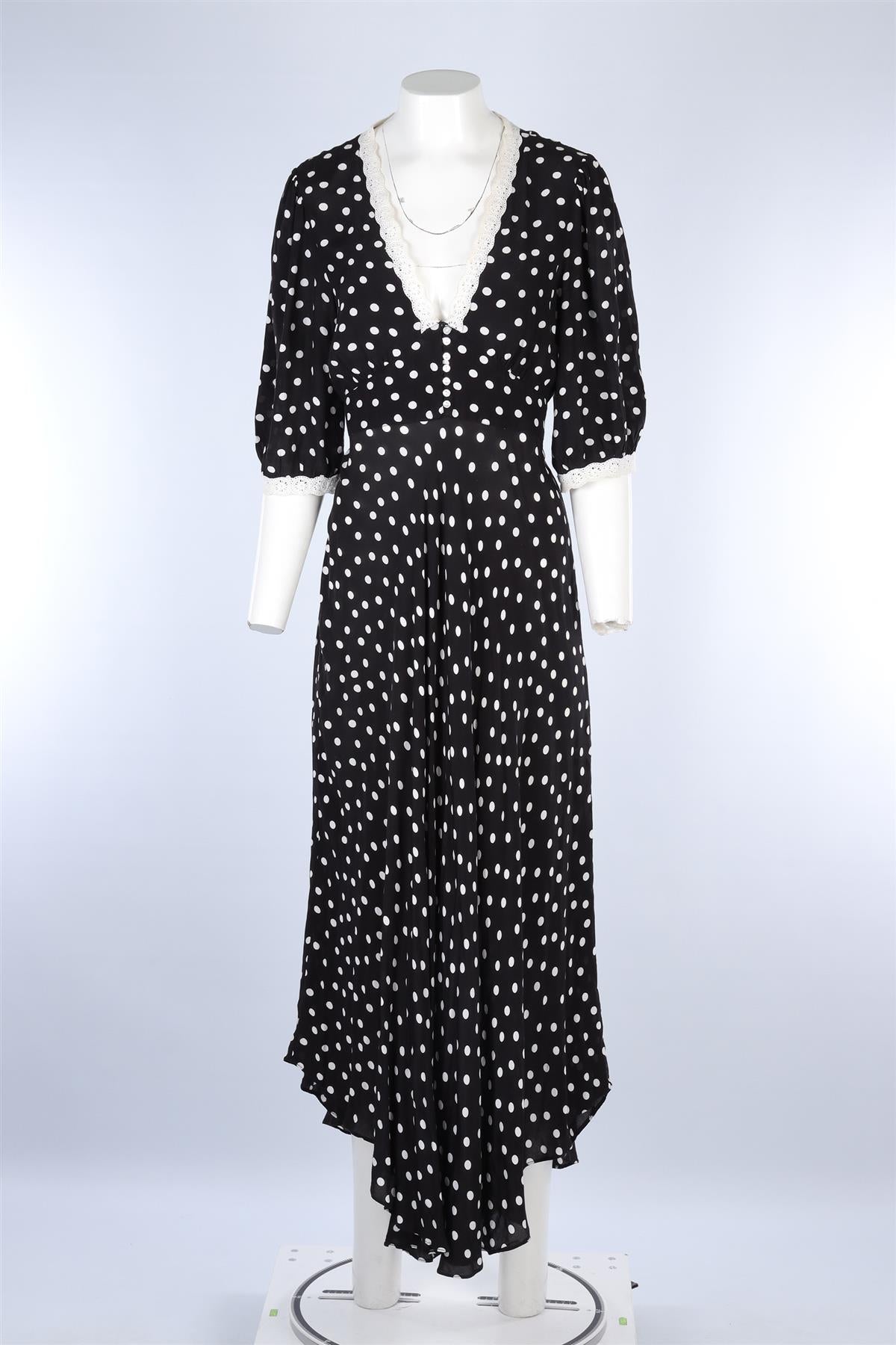 RIXO BLACK CREPE MAXI DRESS UK 14