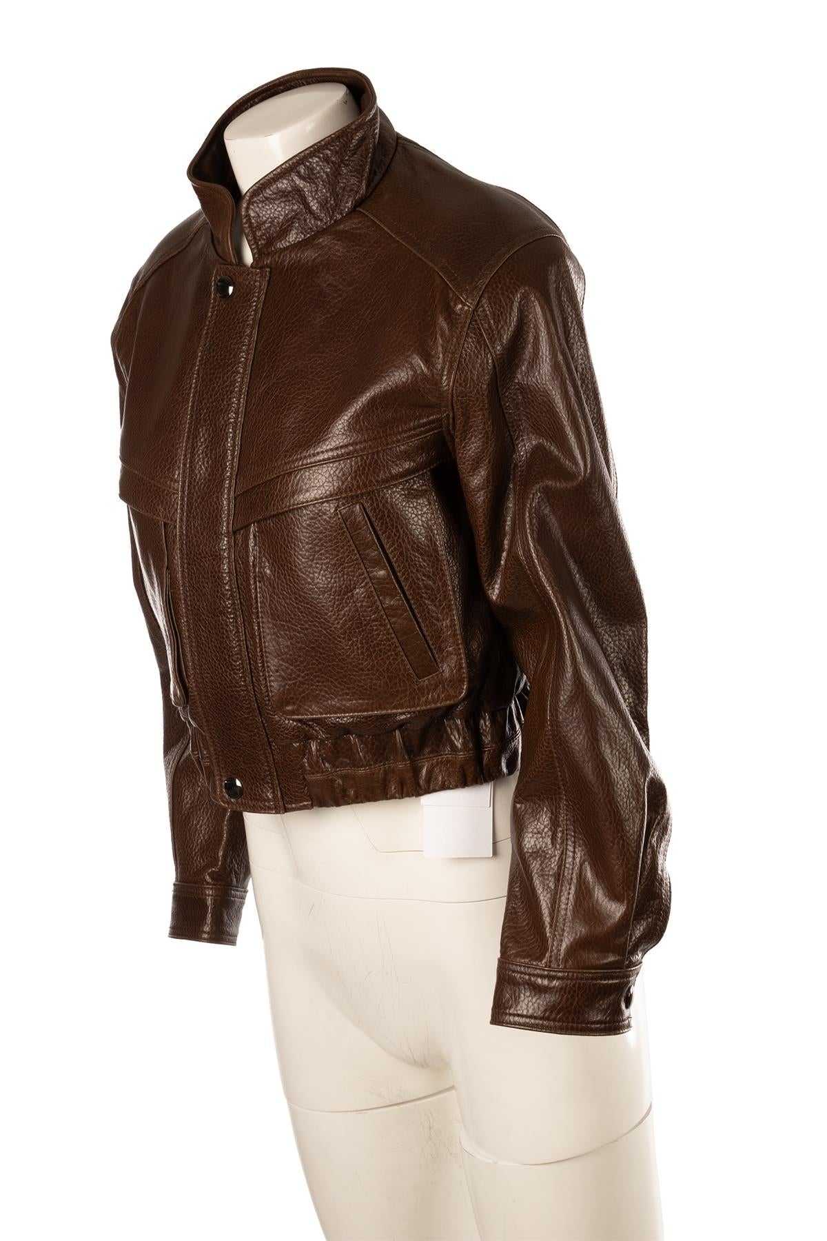 L.CUPPINI BROWN LEATHER JACKET SMALL