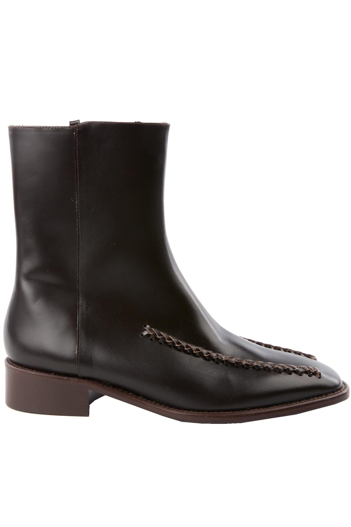 HEREU BROWN LEATHER ANKLE BOOTS EU 38 UK 5 US 8