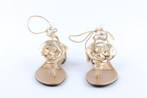 VALENTINO GARAVANI GOLD LEATHER SANDALS EU 37.5 UK 4.5 US 7.5