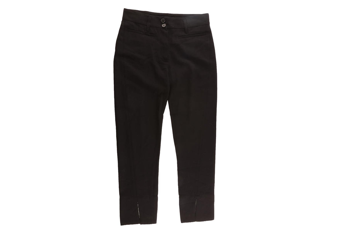 ANN DEMEULEMEESTER BLACK WOOL STRAIGHT LEG PANTS DE 34 UK 8