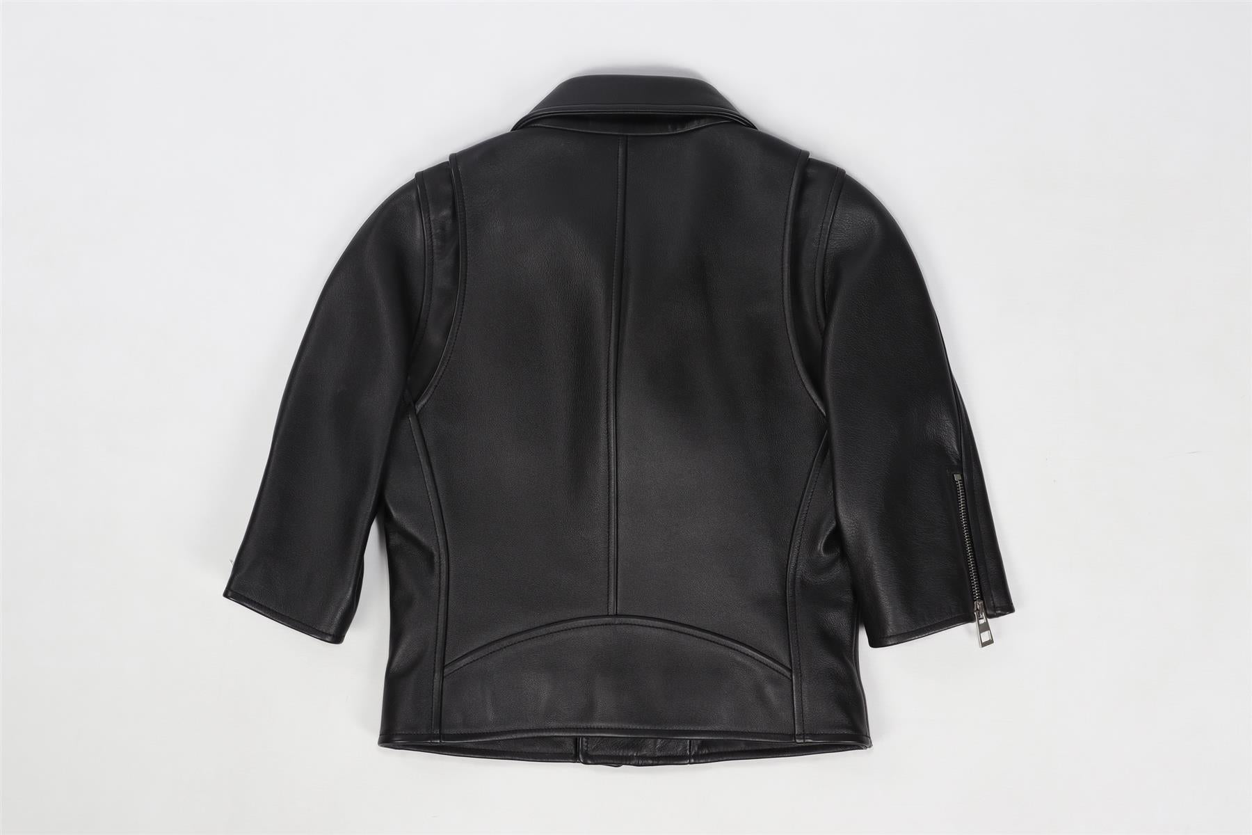 LOEWE BLACK LEATHER JACKET FR 36 UK 8