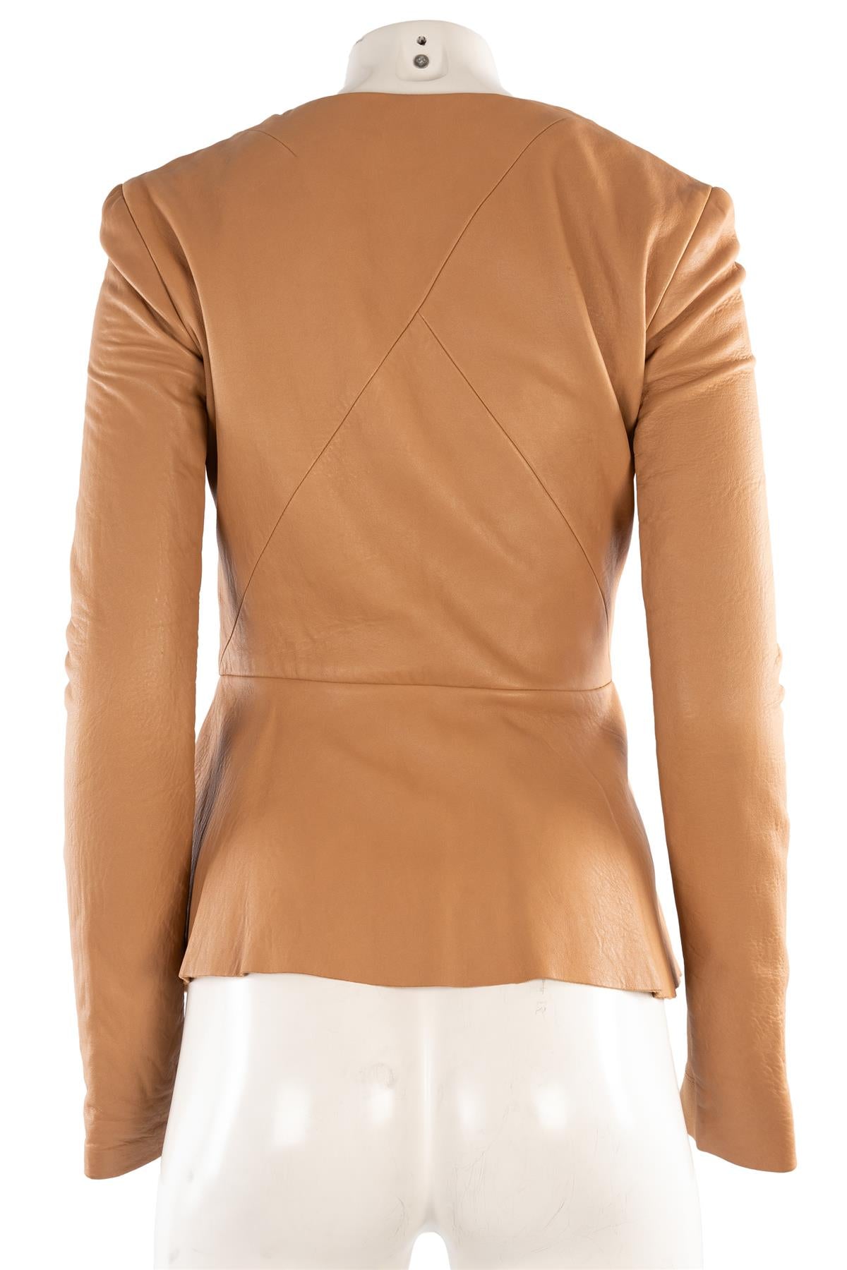 WILLOW TAN LEATHER JACKET UK 8