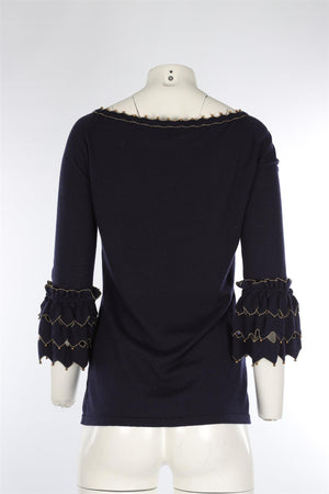 ALEX GORE BROWNE NAVY WOOL SWEATER MEDIUM