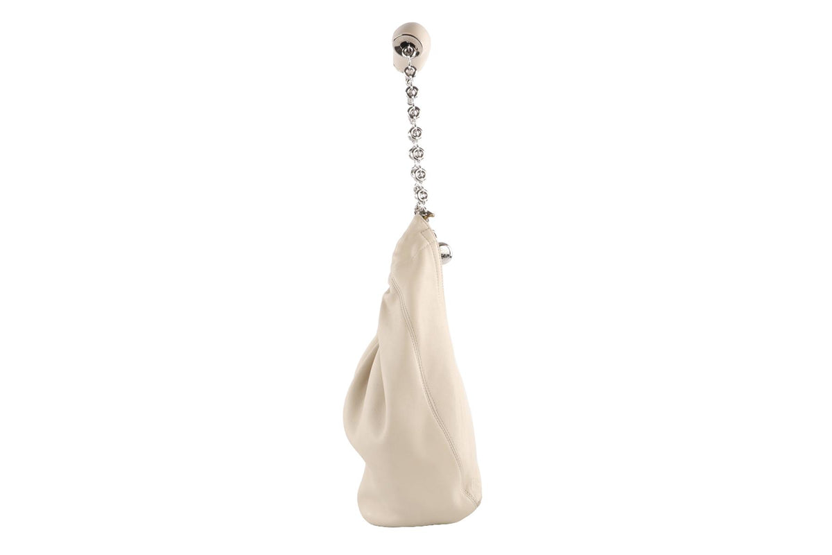 LOEWE ECRU SQUEEZE SMALL LEATHER SHOULDER BAG