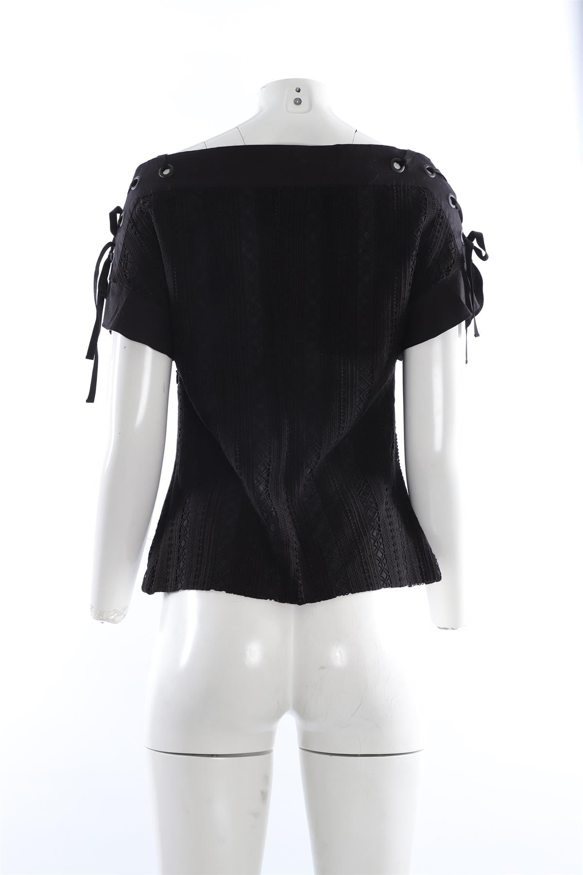 THAKOON BLACK COTTON TOP US 2 UK 6