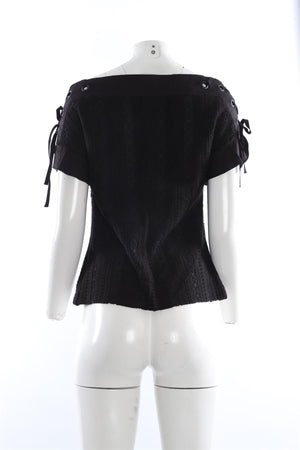 THAKOON BLACK COTTON TOP US 2 UK 6