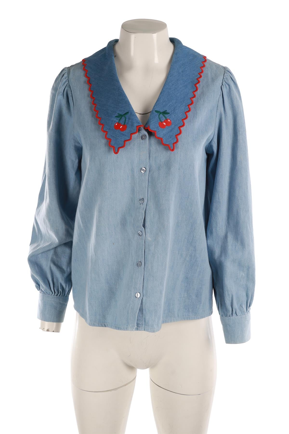 RIXO BLUE COTTON TOP XSMALL