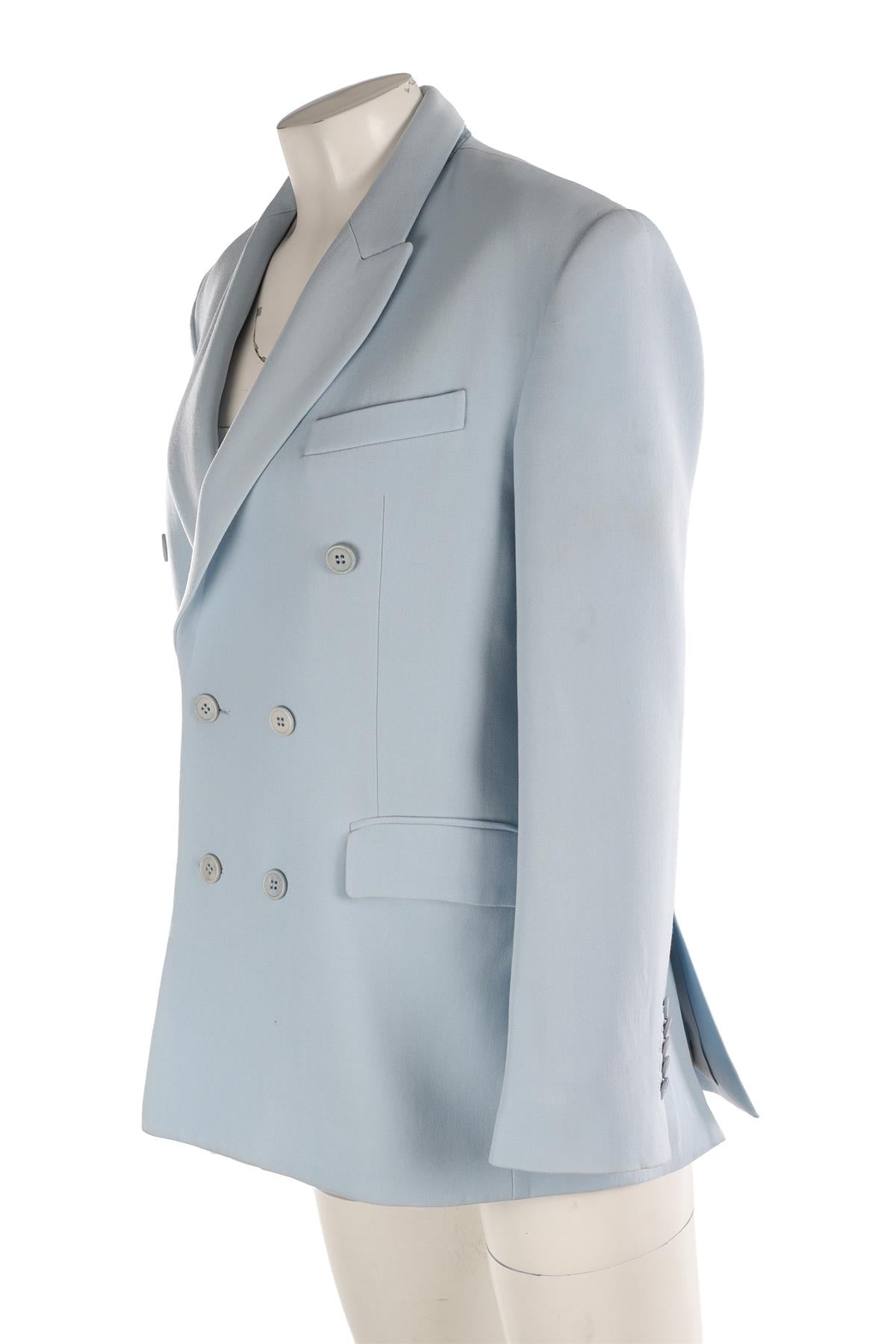 WARDROBE NYC BLUE WOOL BLAZER XSMALL