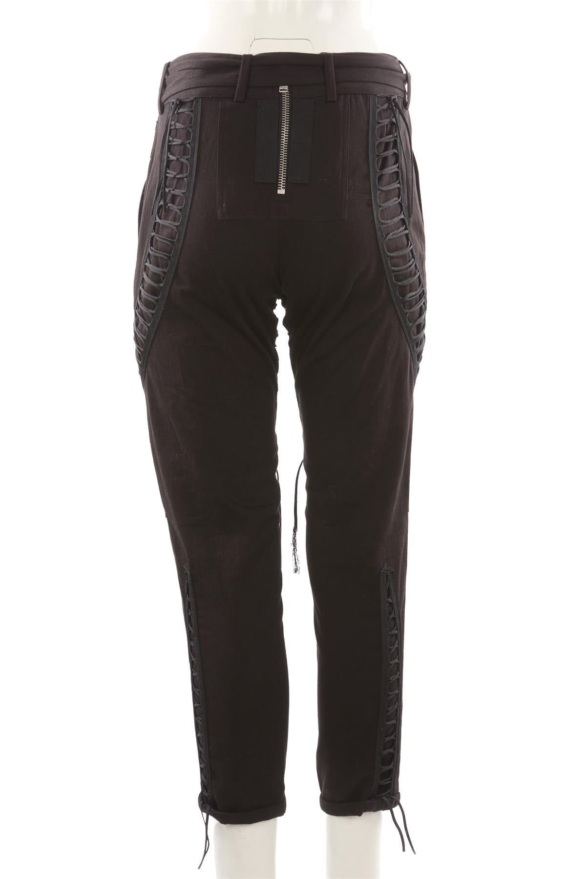 SAINT LAURENT BLACK COTTON CARGO PANTS FR 34 UK 6