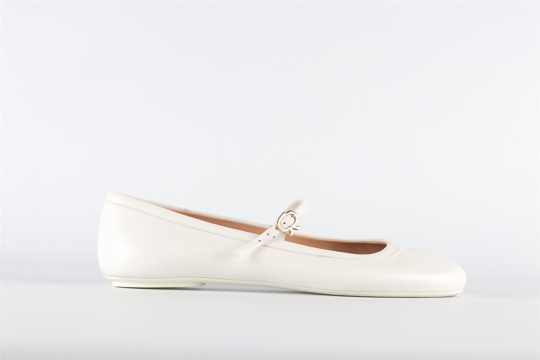 GIANVITO ROSSI WHITE LEATHER BALLET FLATS EU 38 UK 5 US 8