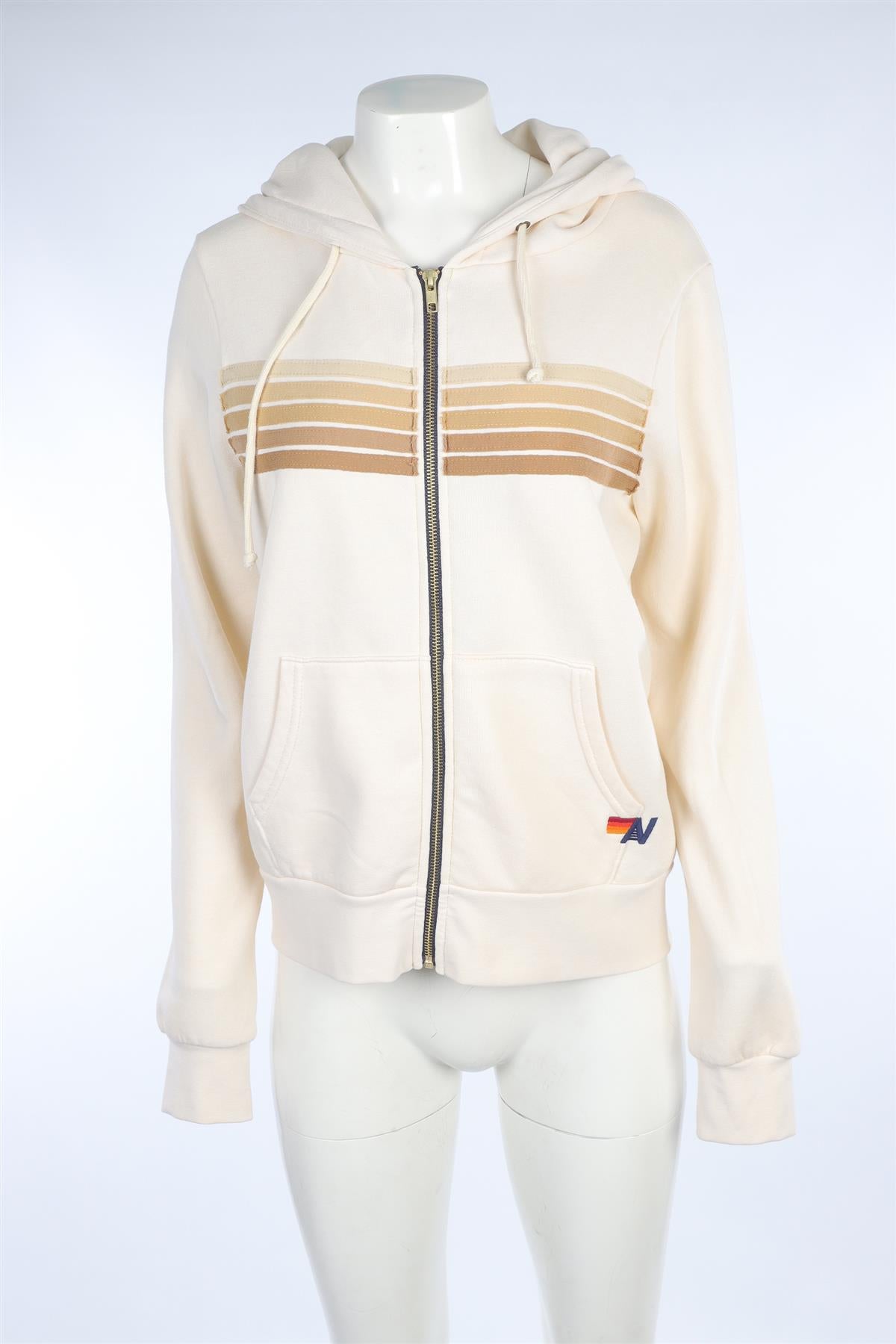 AVIATOR NATION CREAM COTTON HOODIE SMALL