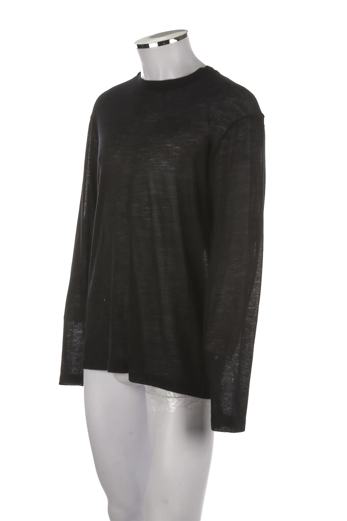 THE ROW BLACK MENS WOOL TOP MEDIUM