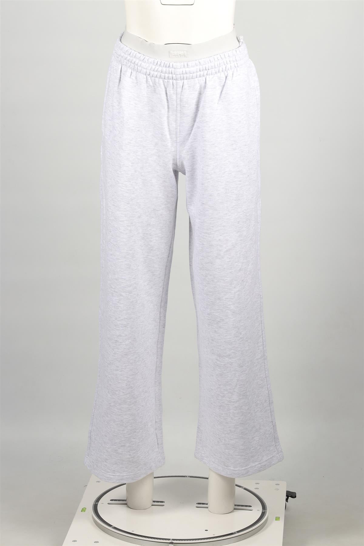 SKIMS GREY COTTON WIDE LEG PANTS XSMALL