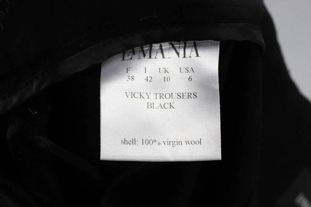 LA MANIA WOOL TAPERED LEG PANTS FR 38 UK 10