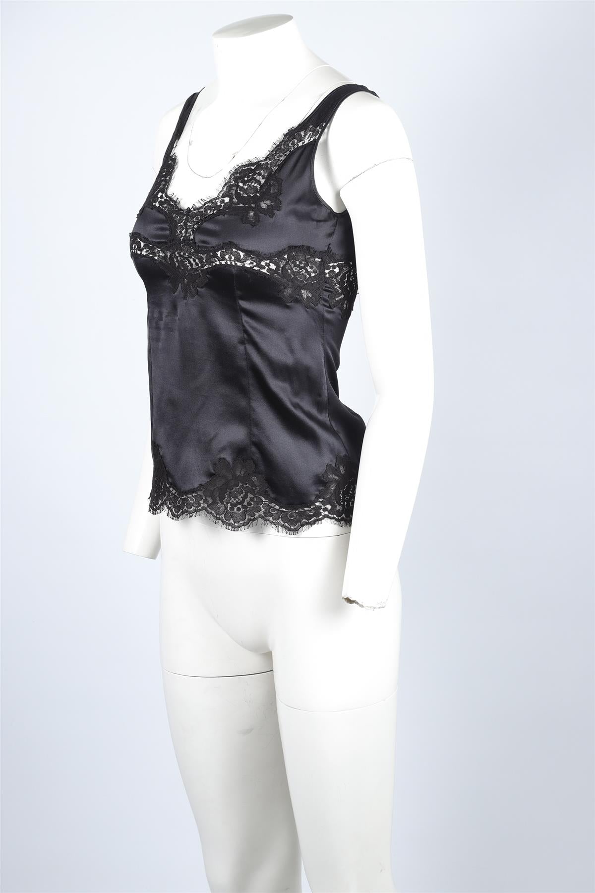 DOLCE & GABBANA BLACK SILK TOP IT 38 UK 6